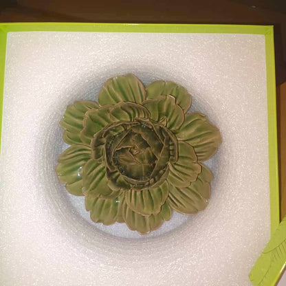 15cm English Garden Ceramic Flower Green Cabbage Vegetable Wall Hanging