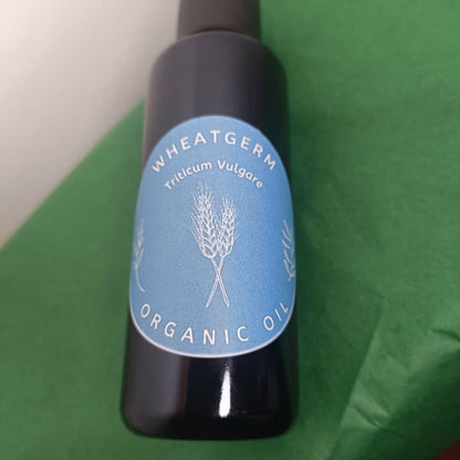 Organic Wheatgerm Oil (Triticum Vulgare) in Miron Glass with Dropper Bottled by Hand Food Grade Cold Pressed Wheatgerm Oil