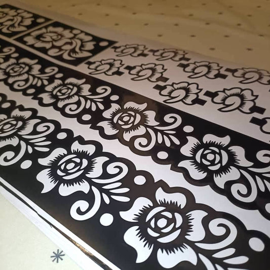 14-piece set Henna Stencils Template Hands and Feet Temporary Henna Tattoo Stencil Set Mehndi Body Art Bridal Henna Floral Designs