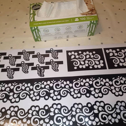 14-piece set Henna Stencils Template Hands and Feet Temporary Henna Tattoo Stencil Set Mehndi Body Art Bridal Henna Floral Designs