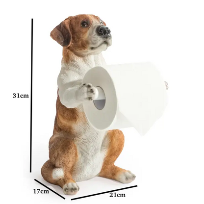 31cm Helpful Hound Toilet Roll Holder Dog Statue Figurine Free-Standing Toilet Paper Stand