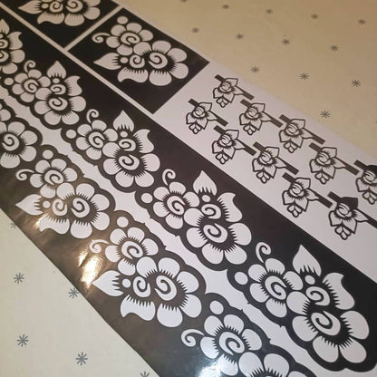14-piece set Henna Stencils Template Hands and Feet Temporary Henna Tattoo Stencil Set Mehndi Body Art Bridal Henna Floral Designs