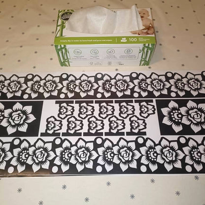 14-piece set Henna Stencils Template Hands and Feet Temporary Henna Tattoo Stencil Set Mehndi Body Art Bridal Henna Floral Designs